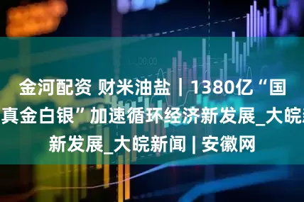 金河配资 财米油盐｜1380亿“国补”将至！“真金白银”加速循环经济新发展_大皖新闻 | 安徽网