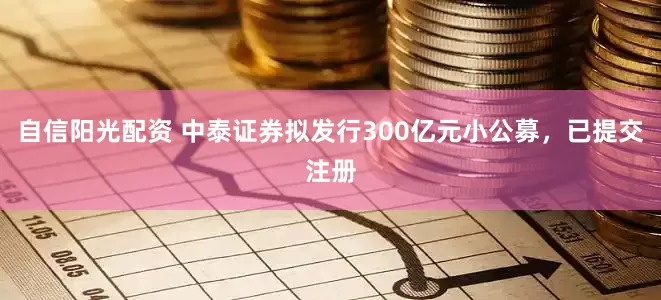 自信阳光配资 中泰证券拟发行300亿元小公募，已提交注册